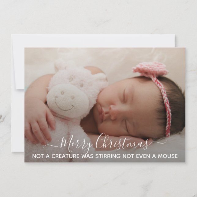 Sleeping Baby Photo Christmas Phrase (Front)