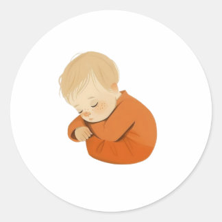 Sleeping Baby Sticker – Warm Cartoon Design