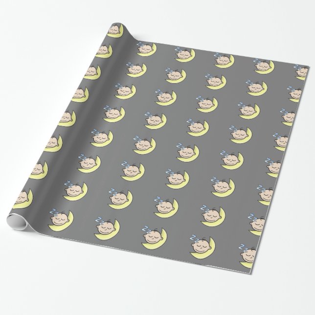 Sleeping Baby Wrapping Paper (Unrolled)
