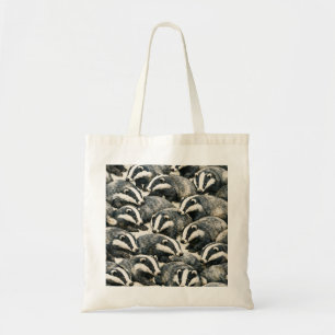 Sleeping Badger Pattern Tote Bag