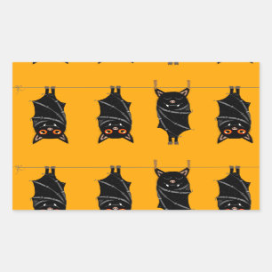 sleeping bats rectangular sticker