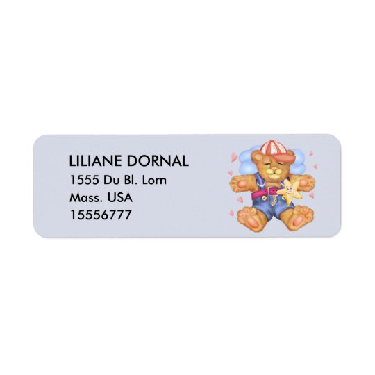 SLEEPING BEAR BABY CARTOON Return Address Labels