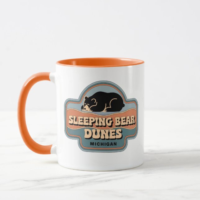 Sleeping bear Dunes 70s Retro Michigan Vintage Mug (Left)