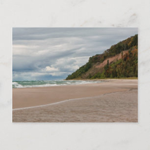 Sleeping bear dunes beach postcard