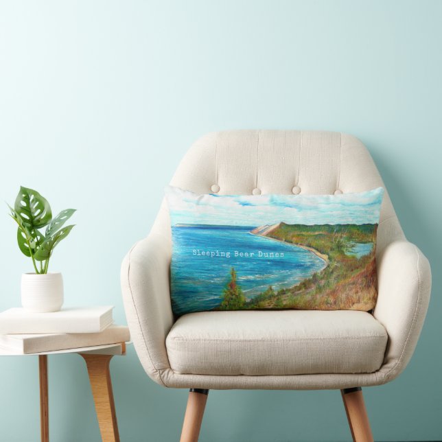 Sleeping Bear Dunes Lake Michigan Art Lumbar Cushion (Chair)