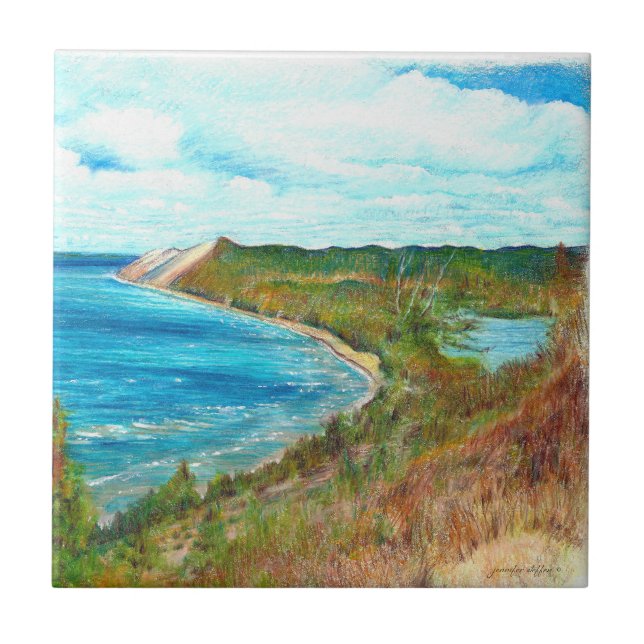 Sleeping Bear Dunes Lakeshore Michigan Beach Park Tile (Front)