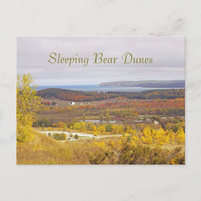"SLEEPING BEAR DUNES" (MICHIGAN) POSTCARD (Front)