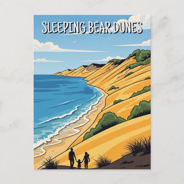 Sleeping Bear Dunes Michigan Travel Postcard (Front)
