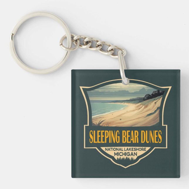 Sleeping Bear Dunes National Lakeshore Emblem Key Ring (Front)