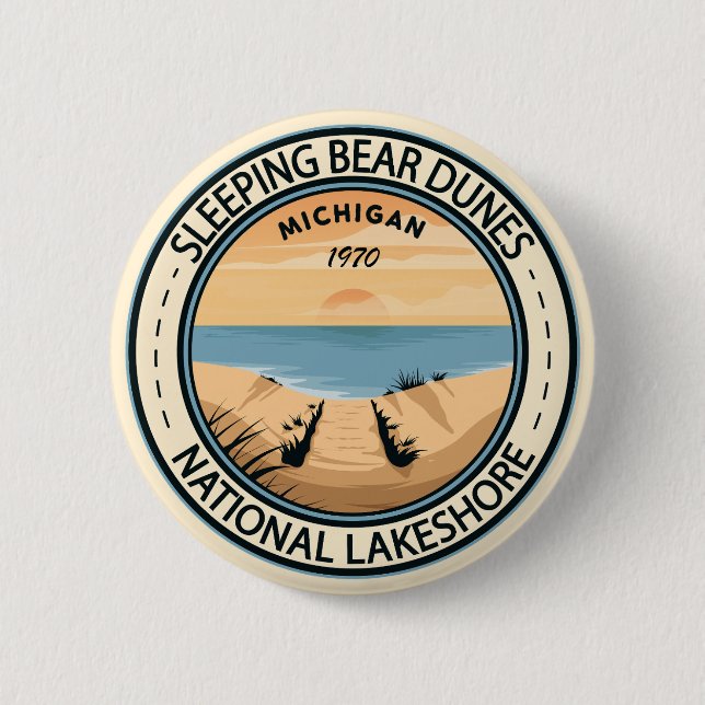 Sleeping Bear Dunes National Lakeshore Michigan 6 Cm Round Badge (Front)
