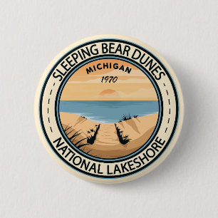 Sleeping Bear Dunes National Lakeshore Michigan 6 Cm Round Badge