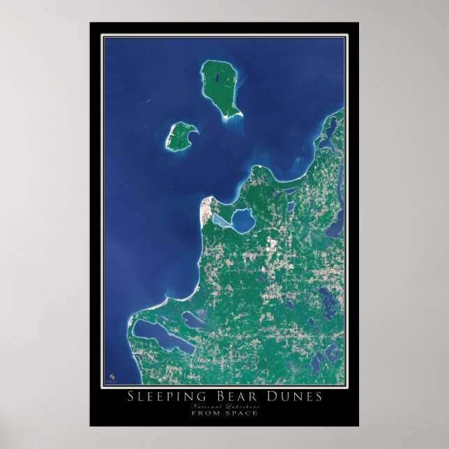 Sleeping Bear Dunes National Lakeshore Satellite Poster (Front)