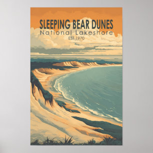 Sleeping Bear Dunes National Lakeshore Travel Art Poster