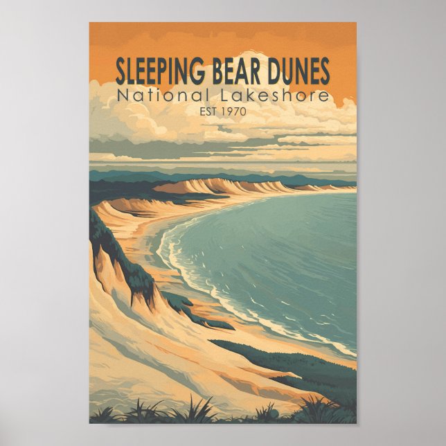 Sleeping Bear Dunes National Lakeshore Travel Art Poster (Front)