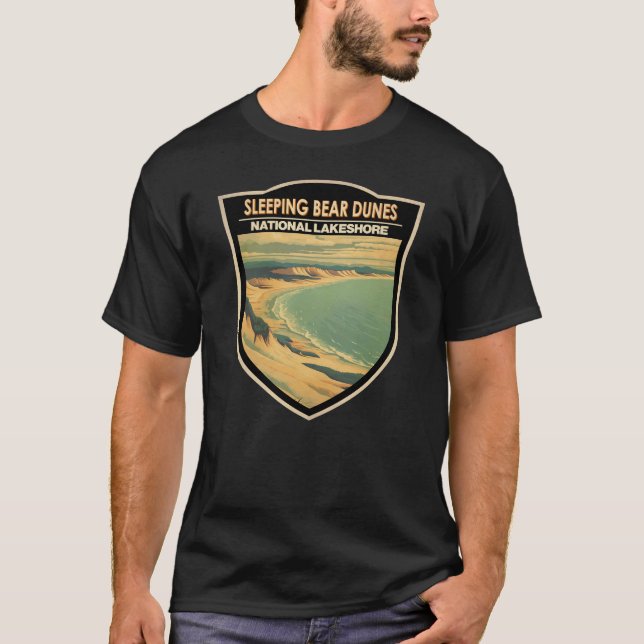 Sleeping Bear Dunes National Lakeshore Travel Art T-Shirt (Front)