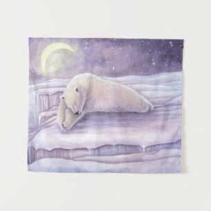 Sleeping Bear Fantasy Wildlife Art Tapestry