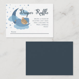 Sleeping Bear Over The Moon Diaper Raffle Enclosure Card
