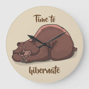 Sleeping Bear// Time To Hibernate Large Clock