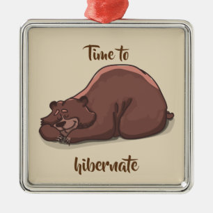 Sleeping Bear// Time To Hibernate Metal Tree Decoration