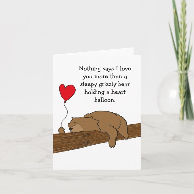 Sleeping bear valentine card (Front)