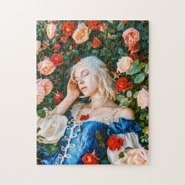 Sleeping Beauty Among Roses Jigsaw Puzzle (Vertical)