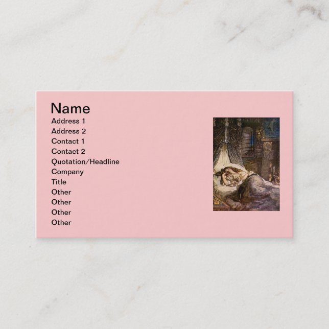 Sleeping Beauty Business Card (Front)