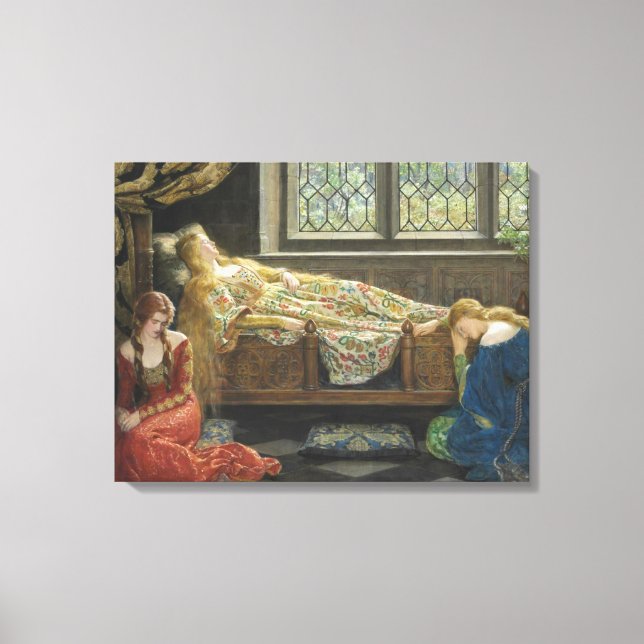 Sleeping Beauty (by John Collier) Canvas Print (Front)
