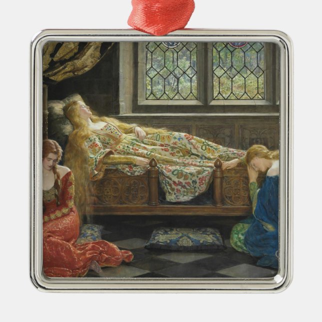 Sleeping Beauty (by John Collier) Metal Tree Decoration (Front)