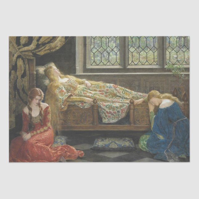 Sleeping Beauty (by John Collier) Tissue Paper (Front)