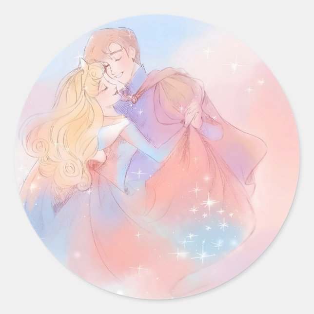 Sleeping beauty  classic round sticker (Front)