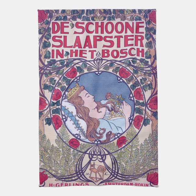 Sleeping Beauty, Cover Art, Van Caspel Tea Towel (Vertical)