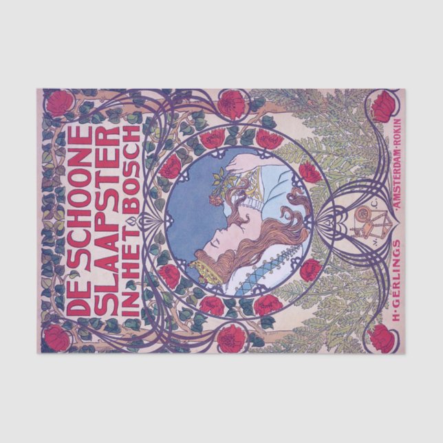 Sleeping Beauty, Cover Art, Van Caspel Tissue Paper (Front)