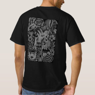 Sleeping Beauty – Monochrome Floral Hand-Drawn Art T-Shirt