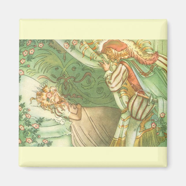 Sleeping Beauty Princess, Vintage Fairy Tale Magnet (Front)