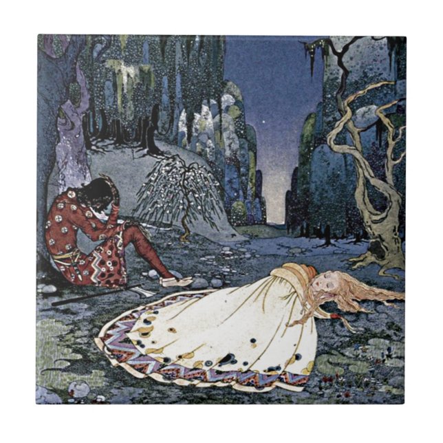 Sleeping Beauty Princess Vintage Magic Romance Tile (Front)