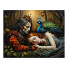 Sleeping Beauty tale wit peacock and prince