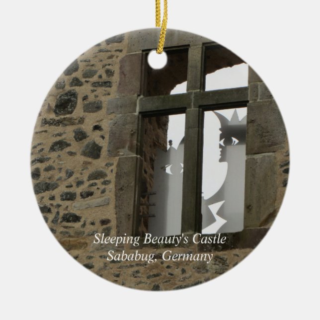 Sleeping Beauty's Castle Ceramic Tree Decoration (Front)