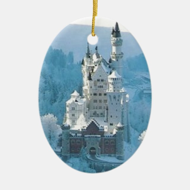 Sleeping Beauty's Castle Ceramic Tree Decoration (Front)