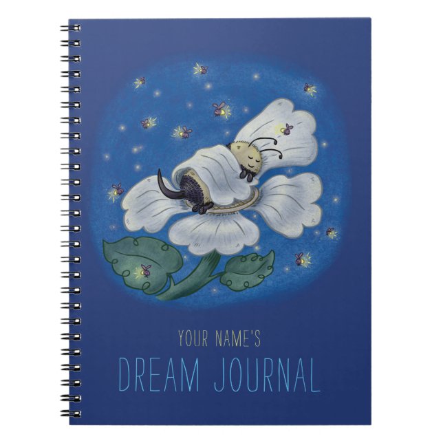 Sleeping Bee Personalised Dream Journal (Front)