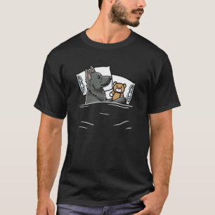 Sleeping Black German Shepherd With Toy Dog Lovers T-Shirt