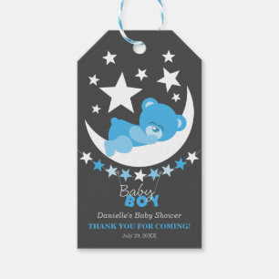 Sleeping Blue Boy Teddy Bear Party Favour Thank Yo Gift Tags