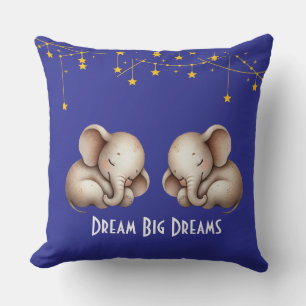 Sleeping Boho Elephants Dream Big Dreams Cushion