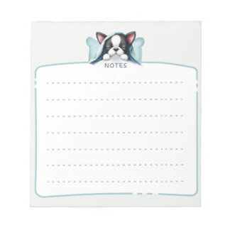 Sleeping Boston Terrier Notepad