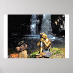 sleeping Buddha on water Poster