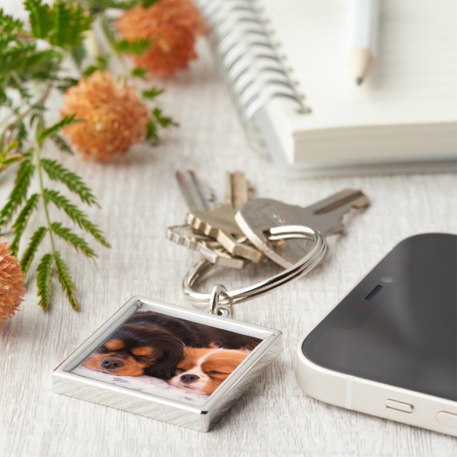 Sleeping Buddies Cavalier King Charles Keychain (Side)