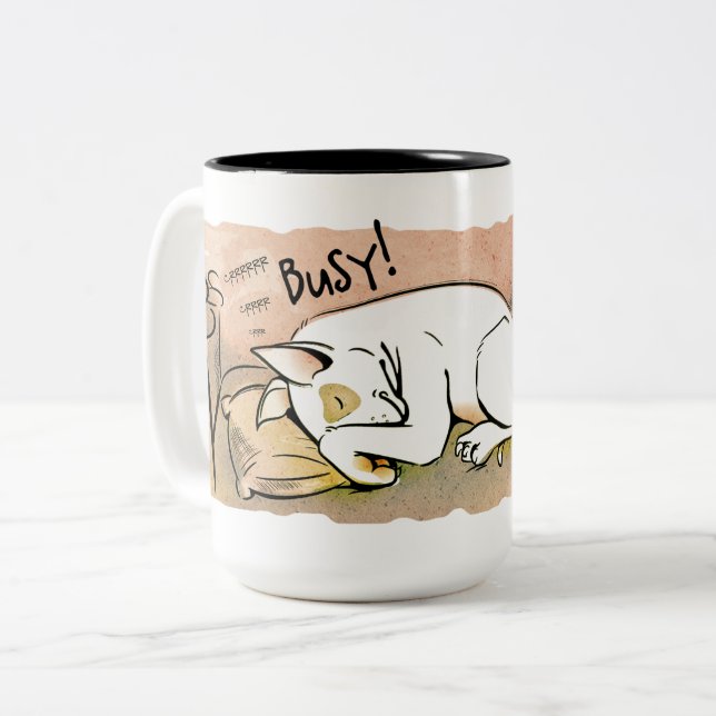 Sleeping Bull Terrier Coffee Mug (Front Left)