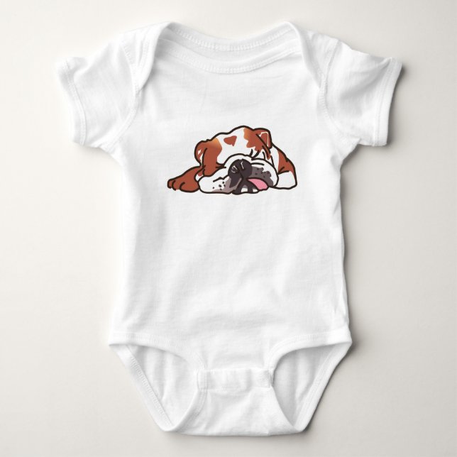 Sleeping Bulldog Baby Bodysuit (Front)