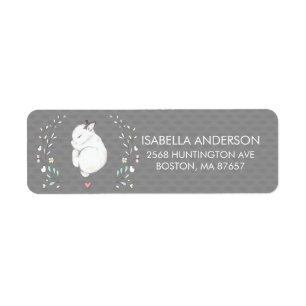 Sleeping Bunny Baby Shower Address Label