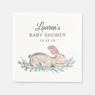Sleeping Bunny Baby Shower Napkin