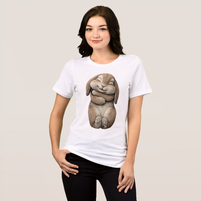 Sleeping Bunny Easter Shirt Too Cute To Handle (Front Full)